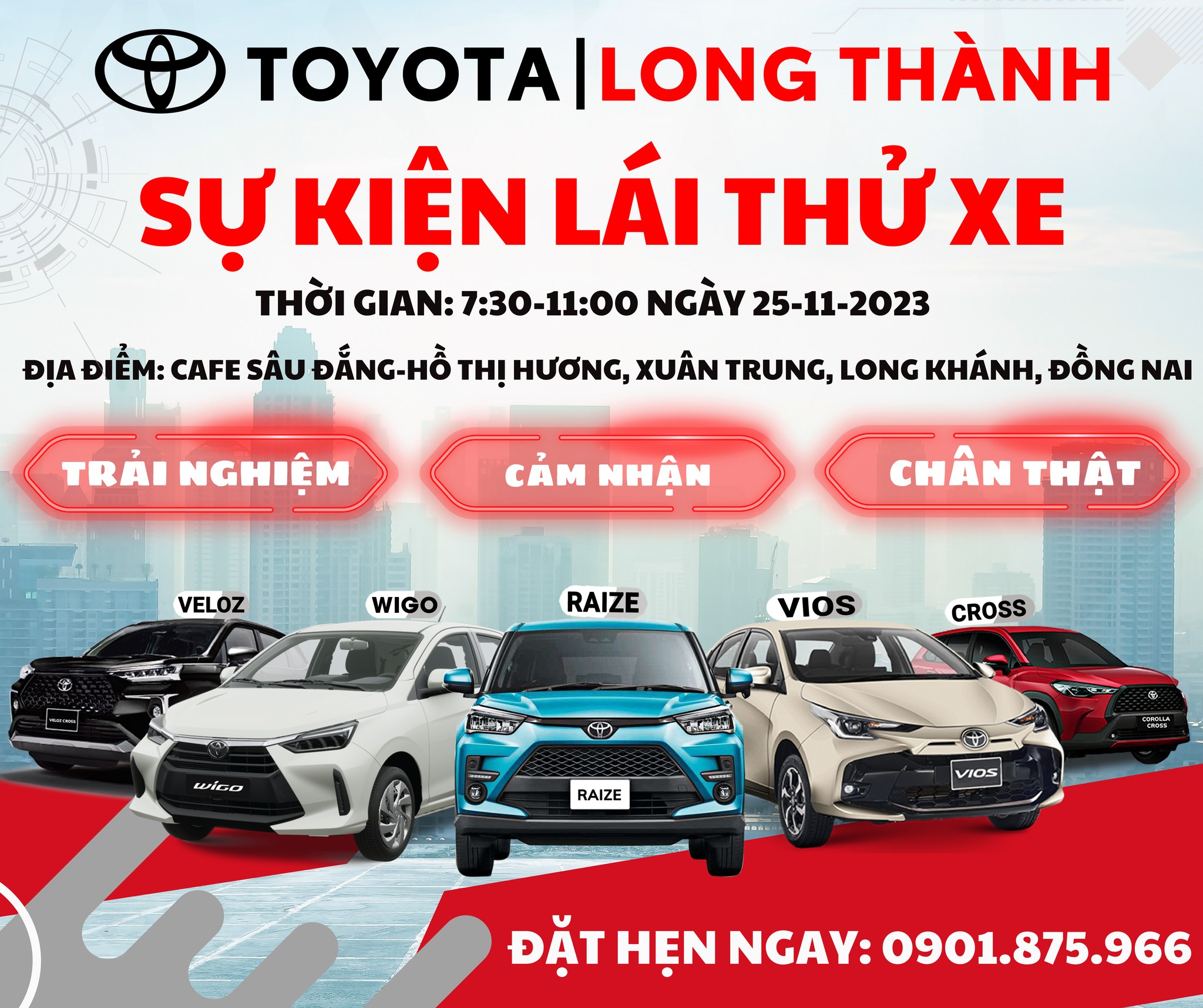 Tháng 11 này, tưng bừng Sự kiện lái thử xe tại Long Khánh-Đồng Nai cùng Toyota Long Thành.