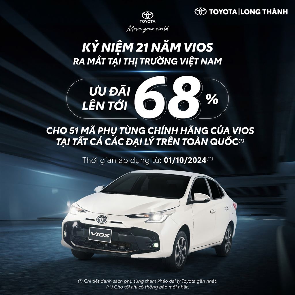 ƯU ĐÃI GIẢM GIÁ PHỤ TÙNG CHO XE VIOS