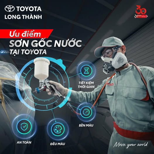 Ưu điểm vượt trội của sơn gốc nước trong dịch vụ Đồng sơn Toyota