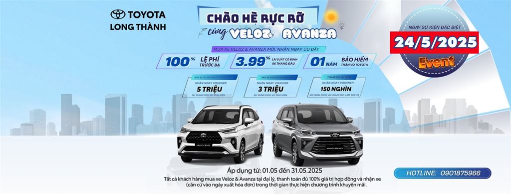 🌴 🏝 🏖 CHÀO HÈ RỰC RỠ – ƯU ĐÃI BẤT NGỜ CÙNG VELOZ & AVANZA 🌞