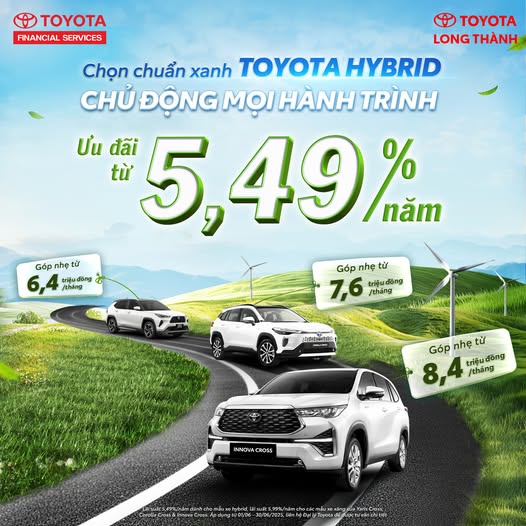 CHUẨN TÀI CHÍNH, CHUẨN HÀNH TRÌNH XANH CÙNG TOYOTA HYBRID