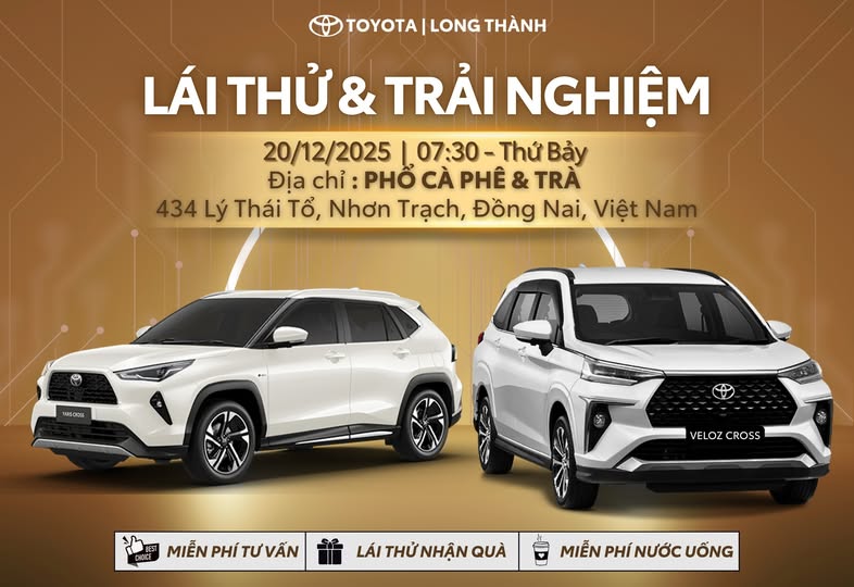 🚗✨ LÁI THỬ & TRẢI NGHIỆM – TOYOTA LONG THÀNH ✨🚗