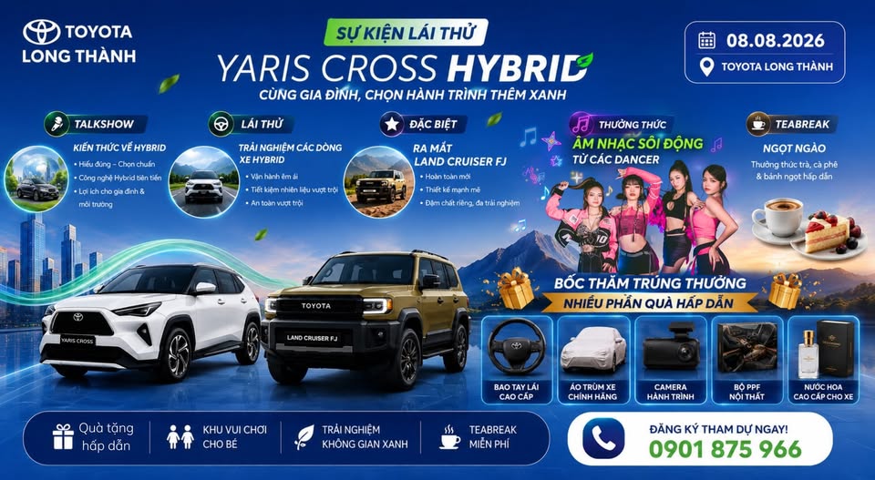 🚗 MỘT NGÀY – HAI TRẢI NGHIỆM ĐỈNH CAO CHỈ CÓ TẠI TOYOTA LONG THÀNH! 🌿✨