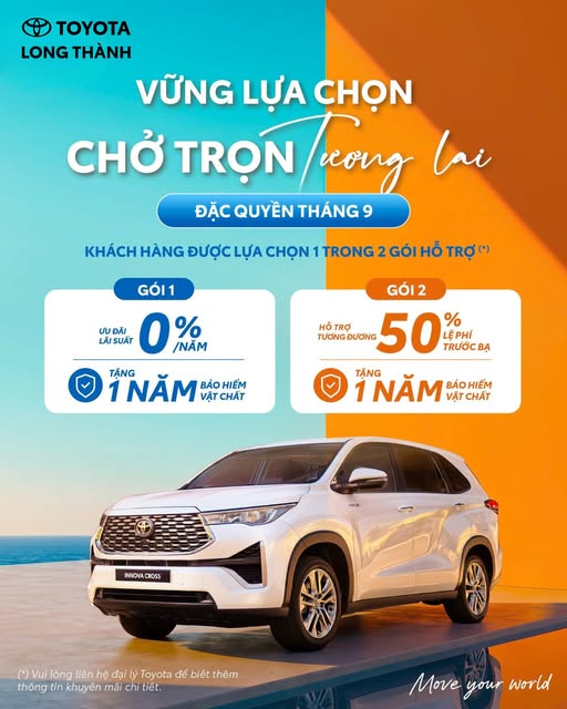 ĐẶC QUYỀN THÁNG 9 - LĂN BÁNH TOYOTA INNOVA CROSS, KHÔNG ĐẮN ĐO TÀI CHÍNH